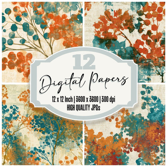 Monoprint Berry Tangerine Aqua Digital Paper Pack (DDD013348)