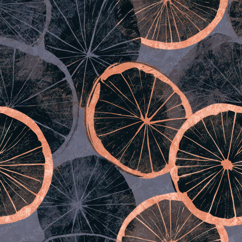 Woodblock Citrus Halves Dried Rose Digital Paper Pack (DDD013350)