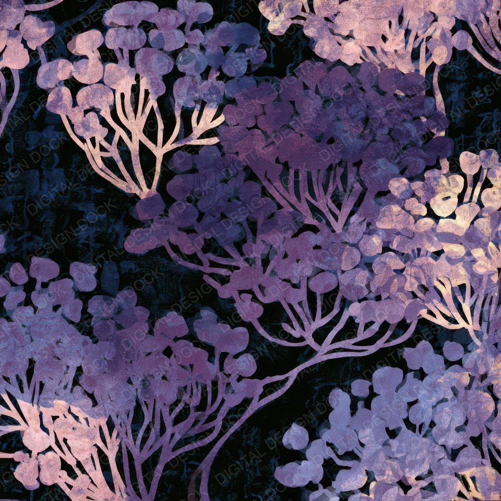 Woodblock Enoki Aubergine Pearl Digital Paper Pack (DDD013352)