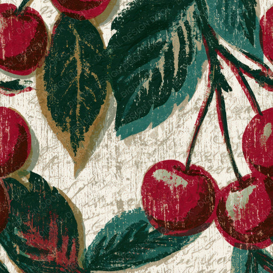 Woodcut Cherry Ruby Emerald Digital Paper Pack (DDD013359)