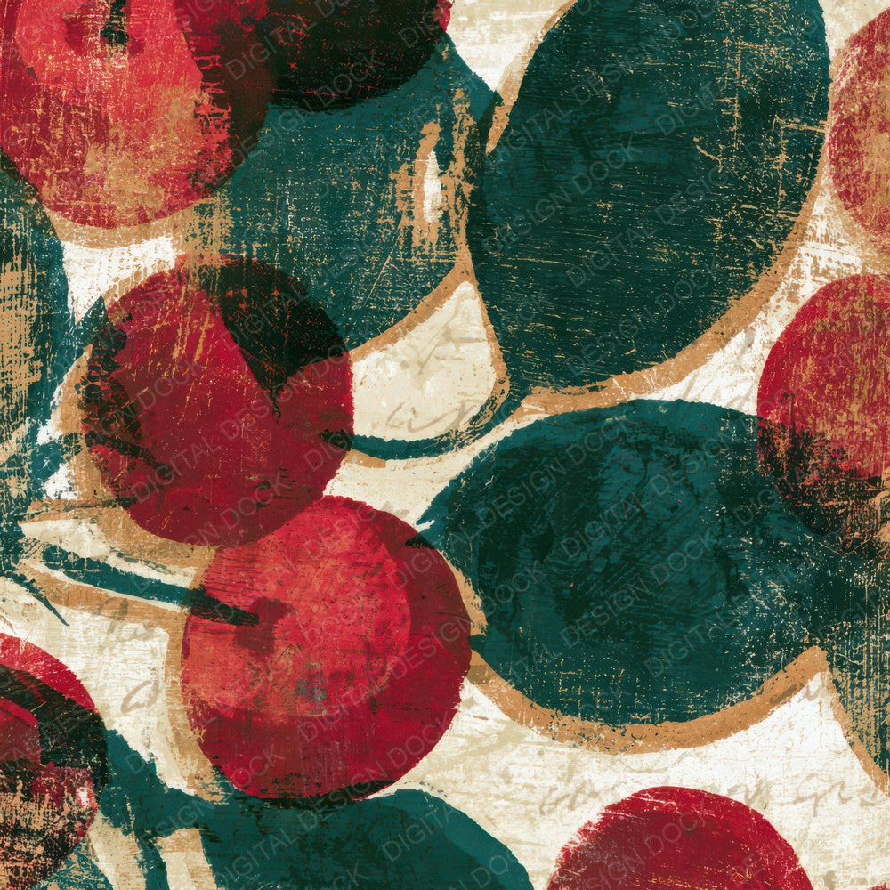 Woodcut Cherry Ruby Emerald Digital Paper Pack (DDD013359)
