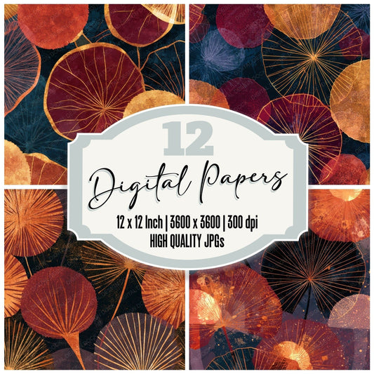 X-ray Puffballs Oxblood Copper Digital Paper Pack (DDD013361)