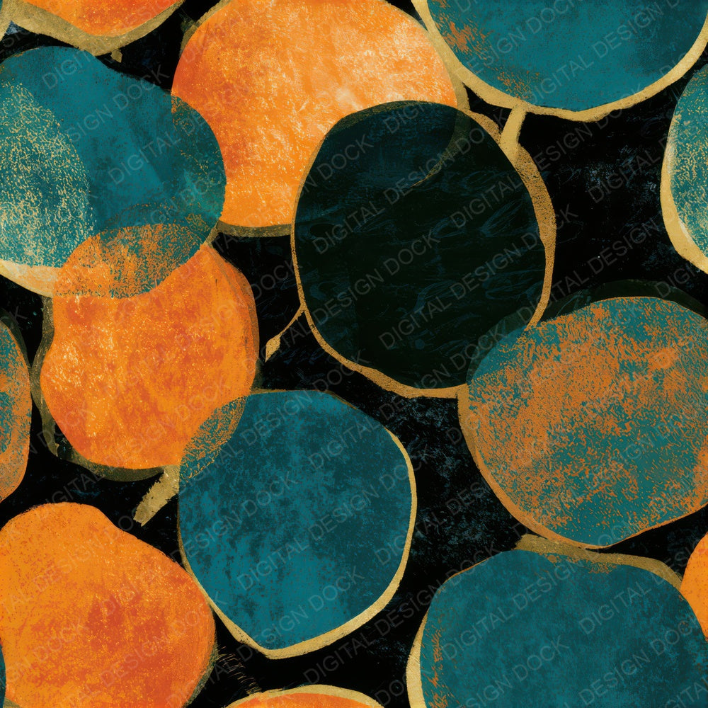 Minimal Apple Tangerine Turquoise Seamless Digital Paper Pack (DDD013365)