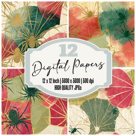 Screenprint Spider Web Pistachio Seamless Digital Paper Pack (DDD013375)