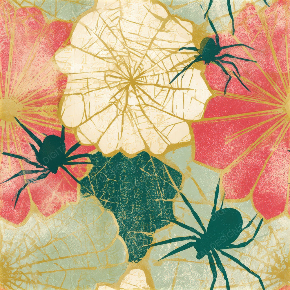 Screenprint Spider Web Pistachio Seamless Digital Paper Pack (DDD013375)
