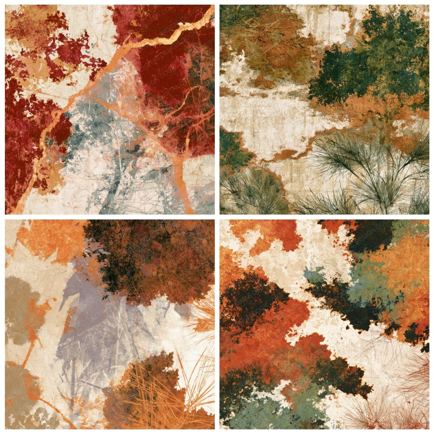 X-ray Moss Sienna Sand Digital Paper Pack (DDD013384)