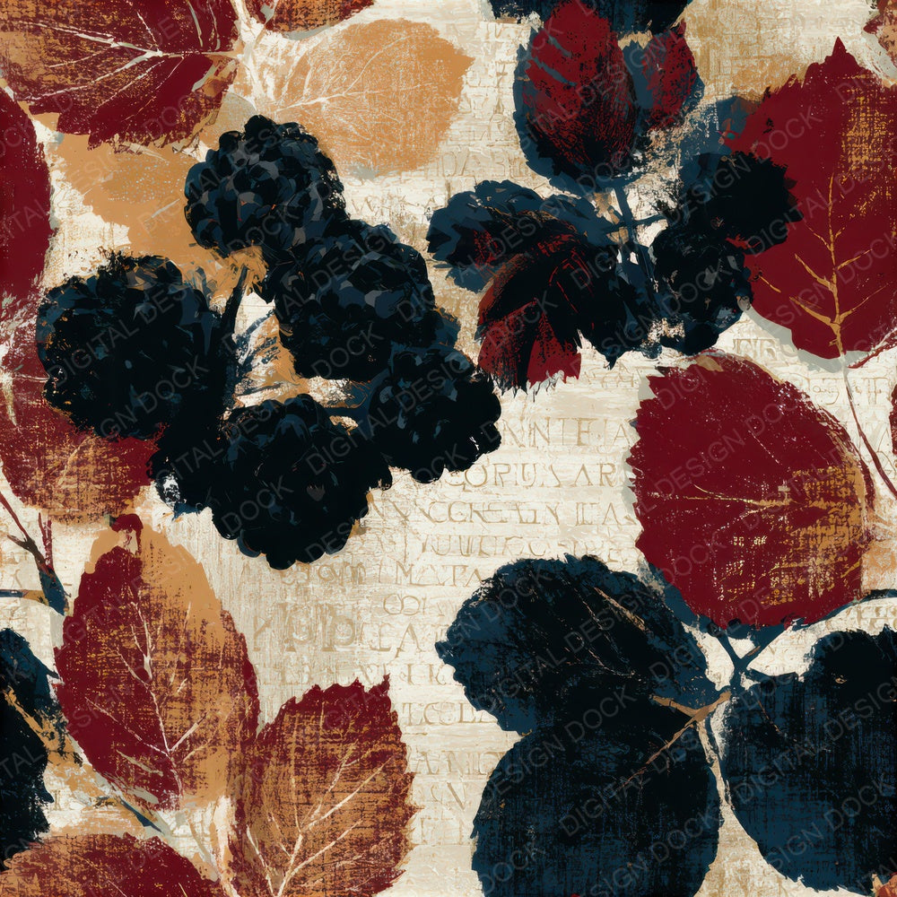 Minimal Blackberry Bone Seamless Digital Paper Pack (DDD013387)