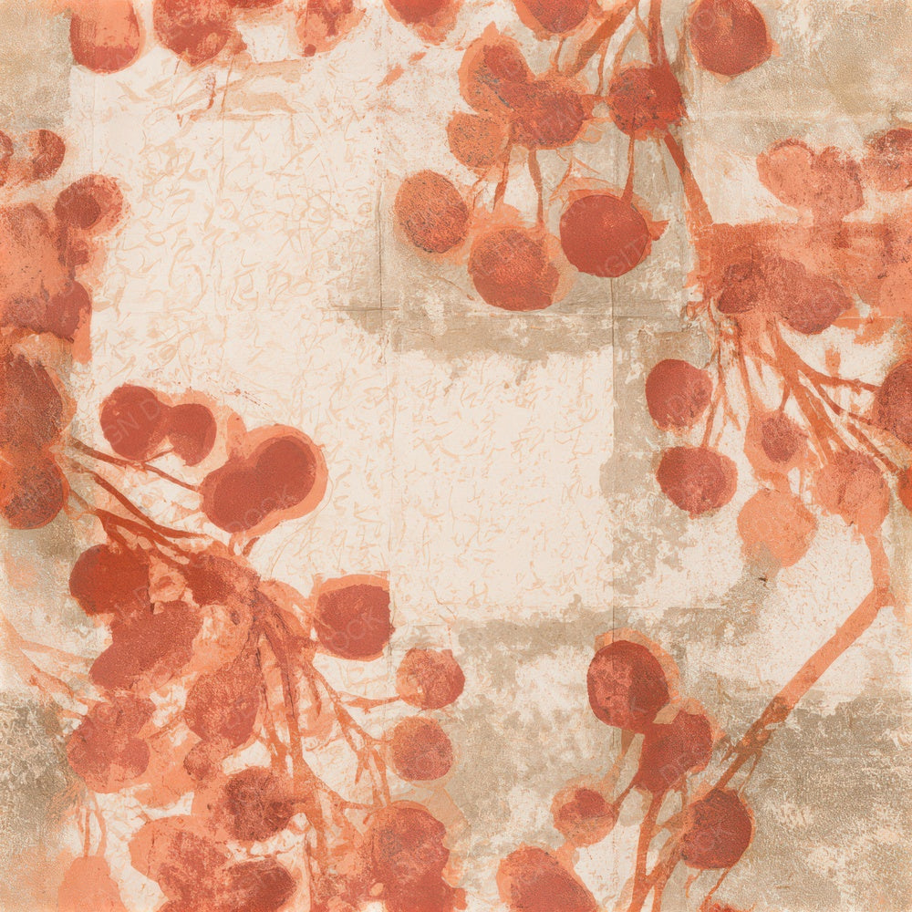 Monoprint Berries Terracotta Stone Seamless Digital Paper Pack (DDD013389)