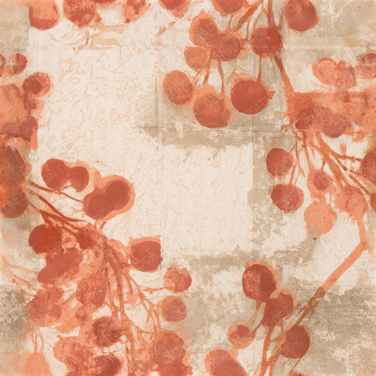 Monoprint Berries Terracotta Stone Seamless Digital Paper Pack (DDD013389)