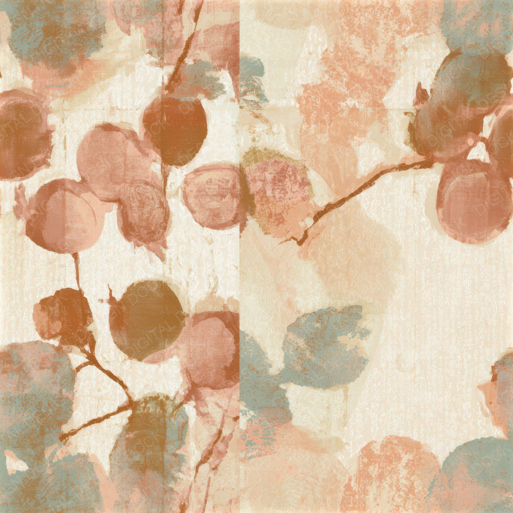Monoprint Berries Terracotta Stone Seamless Digital Paper Pack (DDD013389)