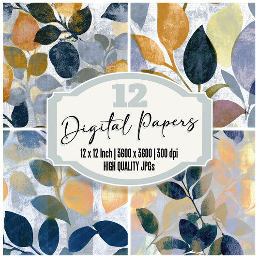 Monoprint Mangoes Silver Seamless Digital Paper Pack (DDD013390)