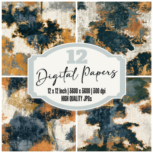 X-ray Moss Thunder Brass Seamless Digital Paper Pack (DDD013402)