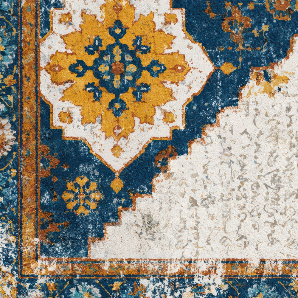 Minimal Persian Rug Cobalt Yellow Digital Paper Pack (DDD013407)