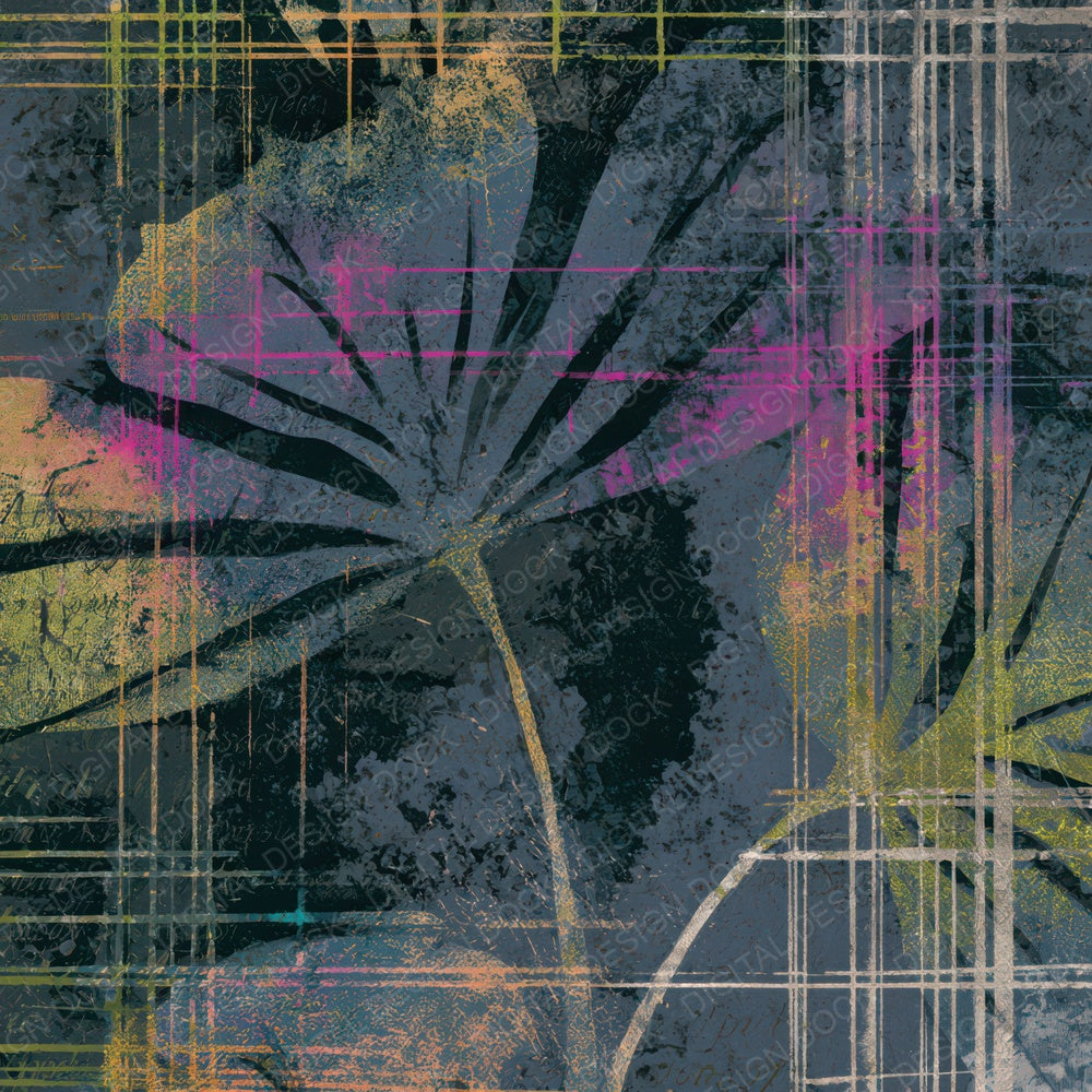 Monoprint Neon Grids Slate Digital Paper Pack (DDD013408)