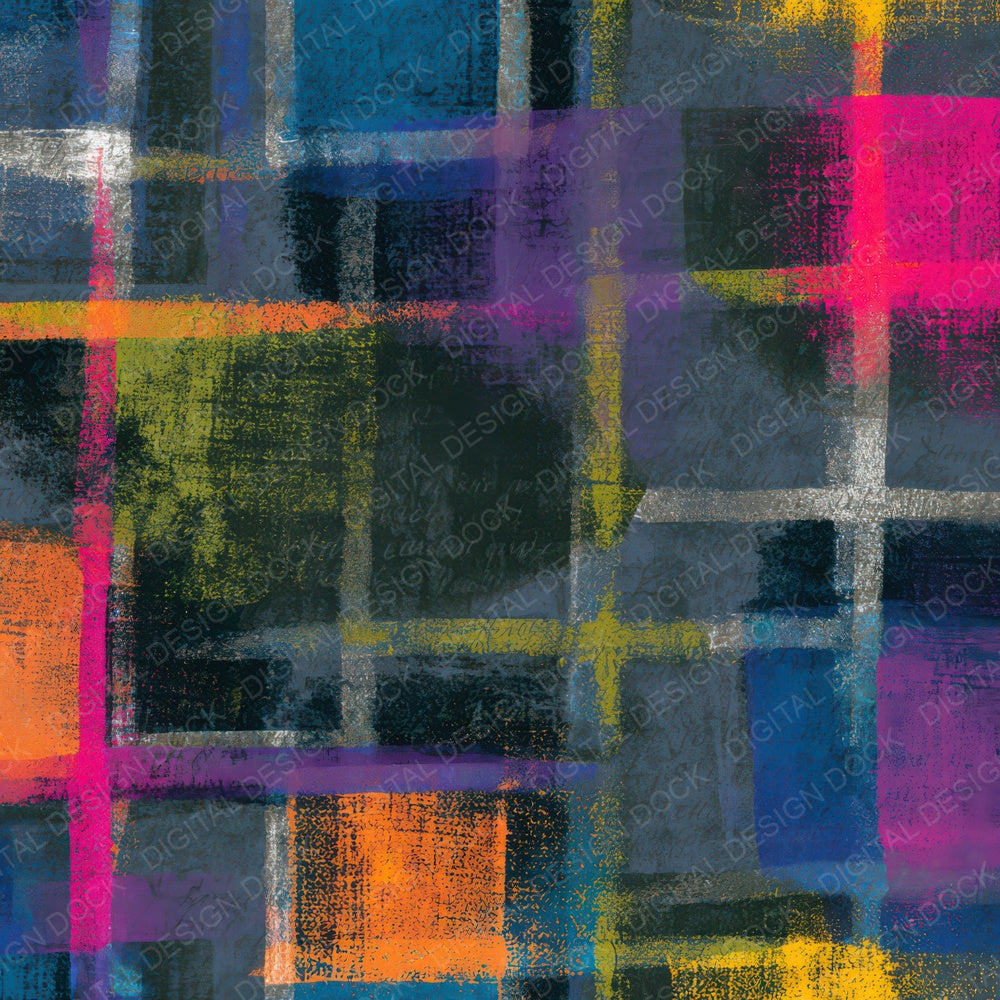Monoprint Neon Grids Slate Digital Paper Pack (DDD013408)