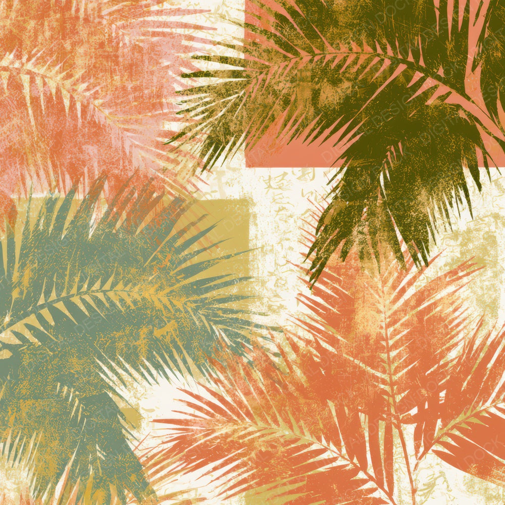 Screenprint Neon Palms Terracotta Olive Digital Paper Pack (DDD013411)