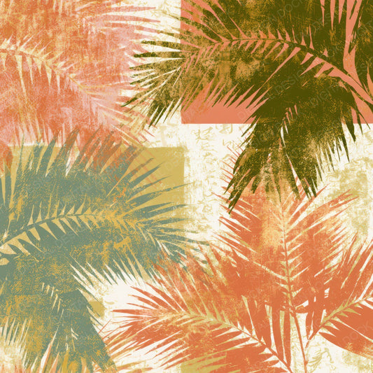 Screenprint Neon Palms Terracotta Olive Digital Paper Pack (DDD013411)