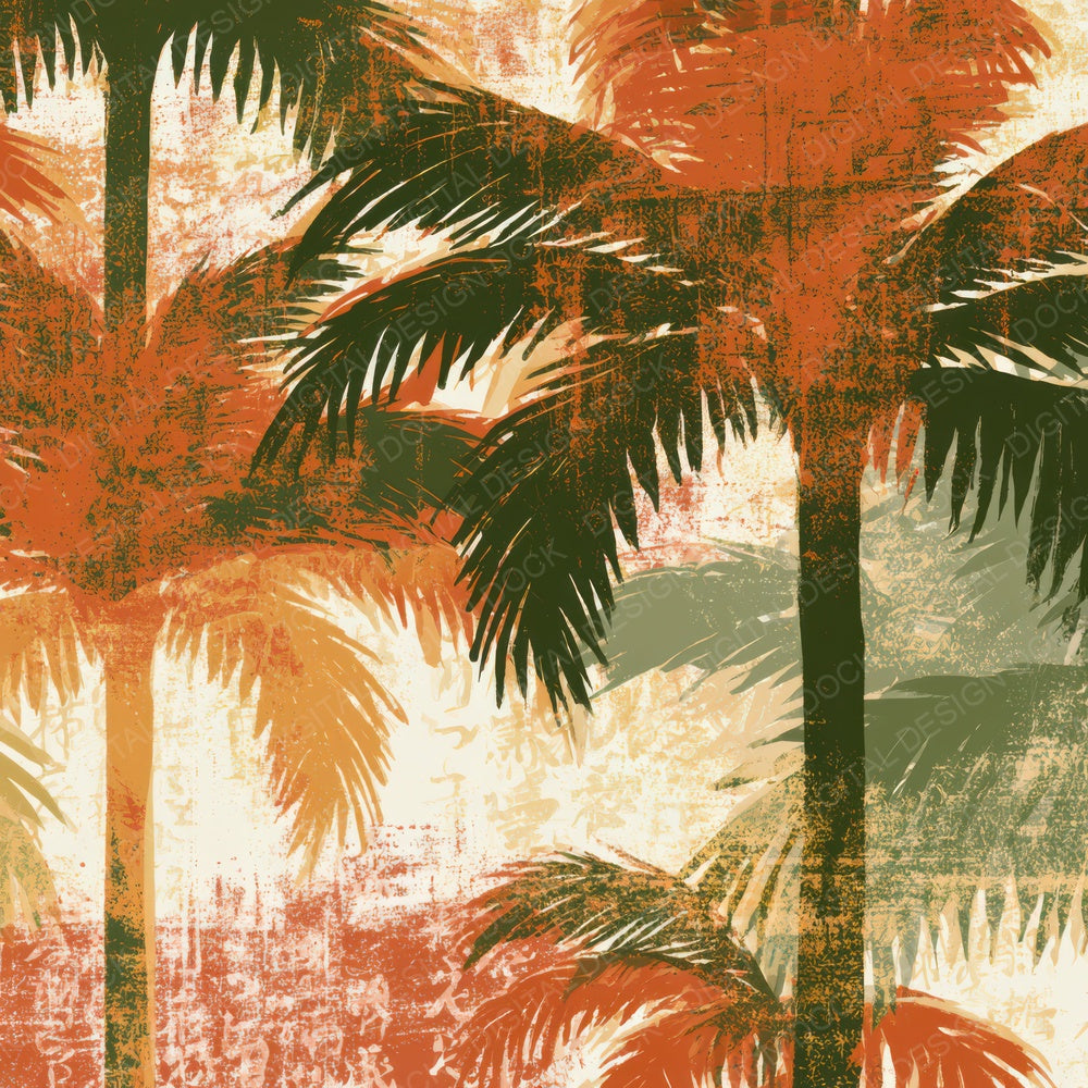 Screenprint Neon Palms Terracotta Olive Digital Paper Pack (DDD013411)