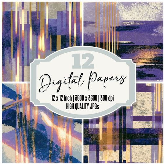 Screenprint Neon Tubes Amethyst Seamless Digital Paper Pack (DDD013412)