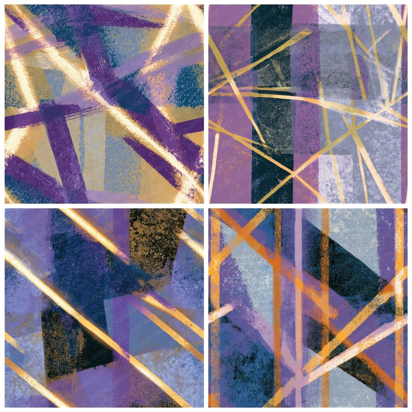 Screenprint Neon Tubes Amethyst Seamless Digital Paper Pack (DDD013412)