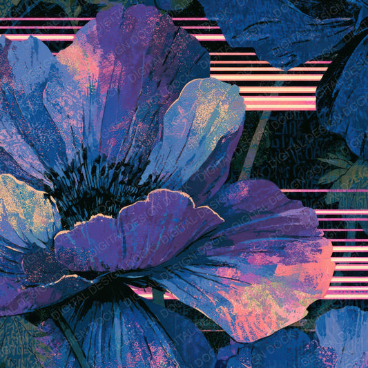 Screenprint Neon Tubes Aubergine Pearl Digital Paper Pack (DDD013413)