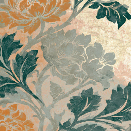 Woodblock Morris Flora Amber Sage Digital Paper Pack (DDD013414)