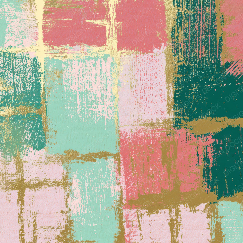 Woodcut Neon Grids Cotton Candy Mint Digital Paper Pack (DDD013420)