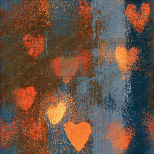 Minimal Neon Hearts Copper Seamless Digital Paper Pack (DDD013427)