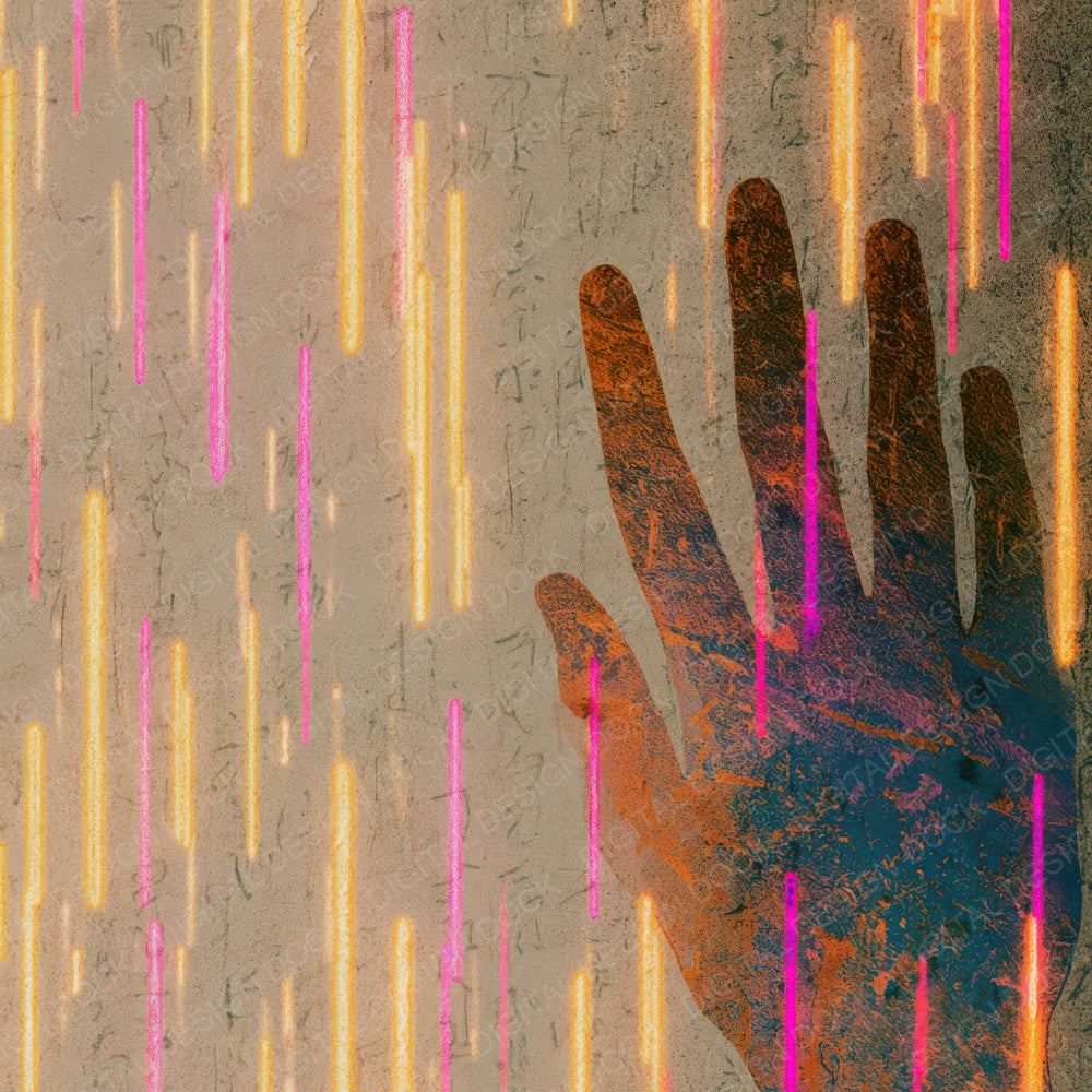 Minimal Neon Tubes Amber Magenta Digital Paper Pack (DDD013428)