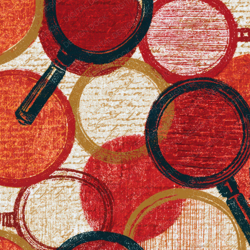 Monoprint Magnifying Glasses Cherry Ivory Digital Paper Pack (DDD013429)