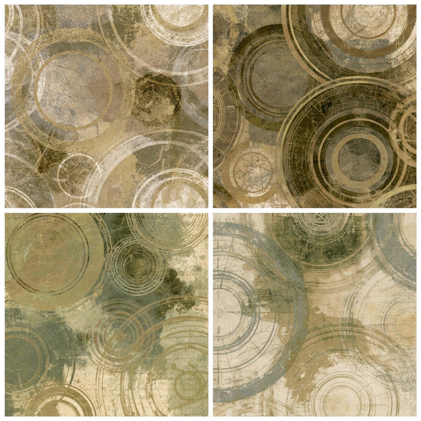Monoprint Spell Circles Sepia Oat Digital Paper Pack (DDD013430)