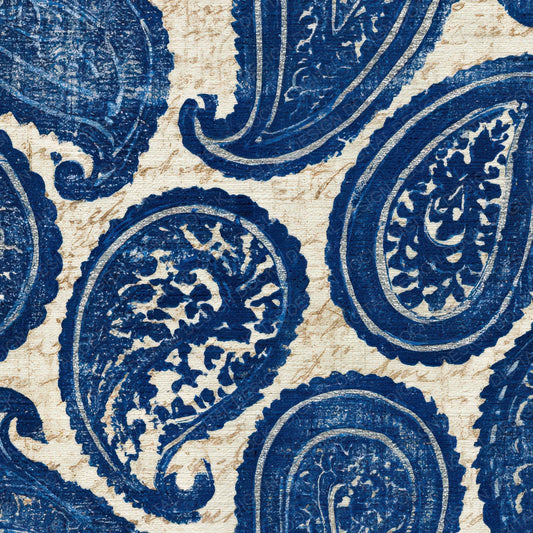 Woodblock Paisley Indigo Ivory Digital Paper Pack (DDD013440)