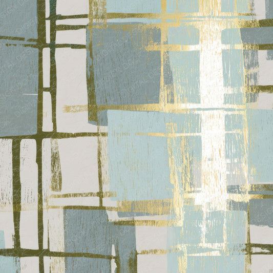 Woodcut Neon Grids Sea Glass Digital Paper Pack (DDD013444)
