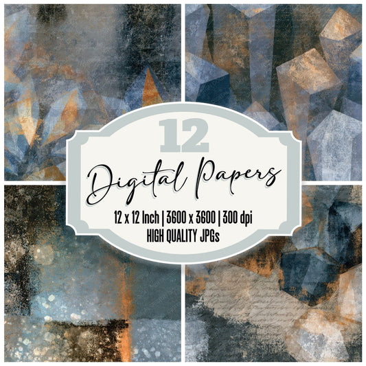 Monoprint Magic Crystals Gunmetal Pearl Digital Paper Pack (DDD013447)