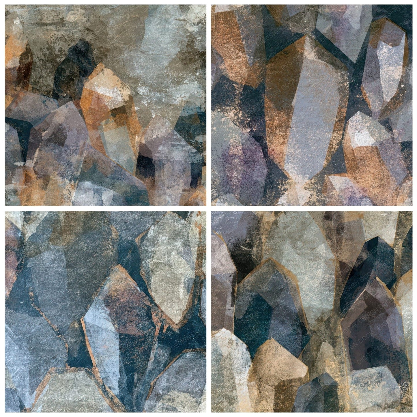 Monoprint Magic Crystals Gunmetal Pearl Digital Paper Pack (DDD013447)