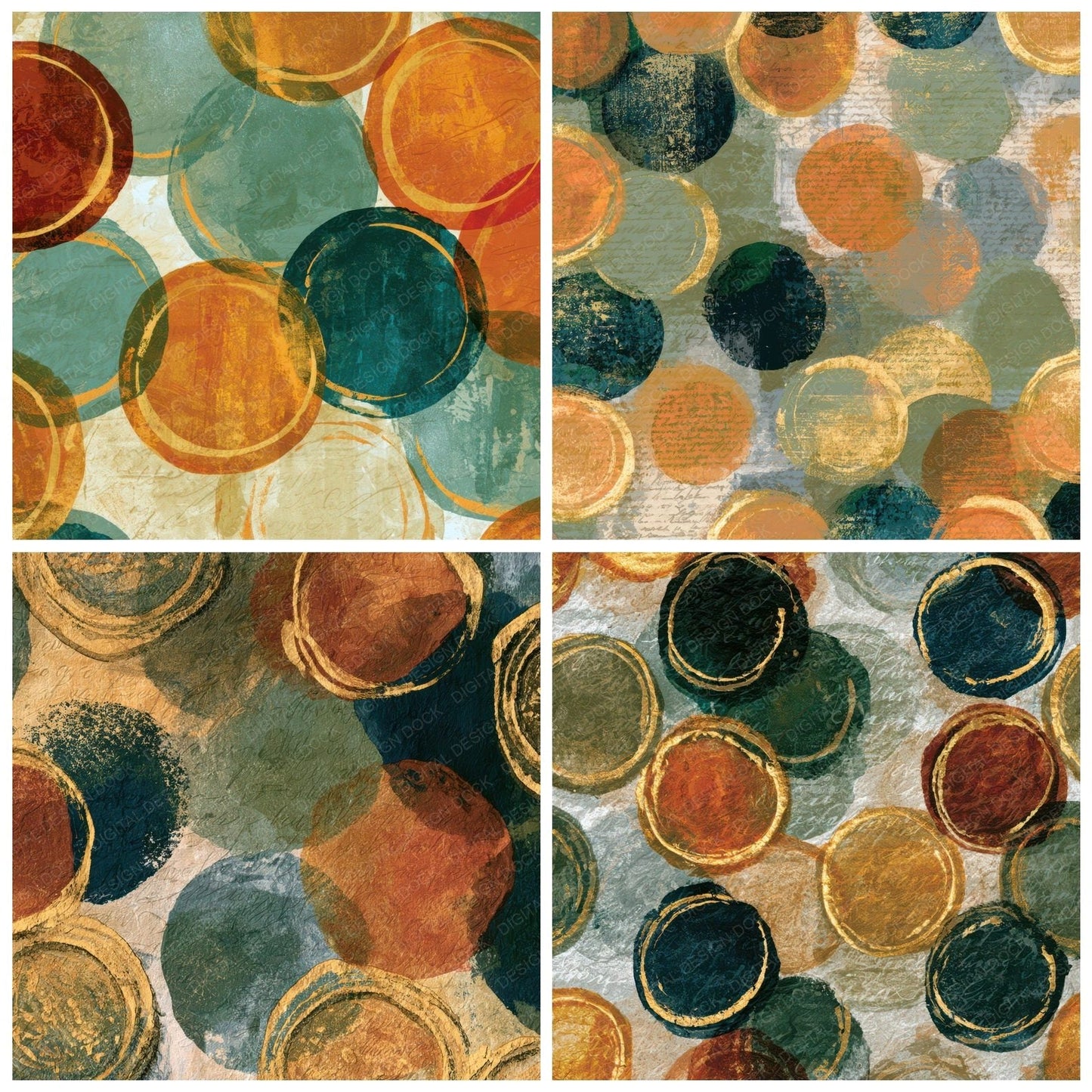 Monoprint Wax Seals Amber Sage Digital Paper Pack (DDD013450)