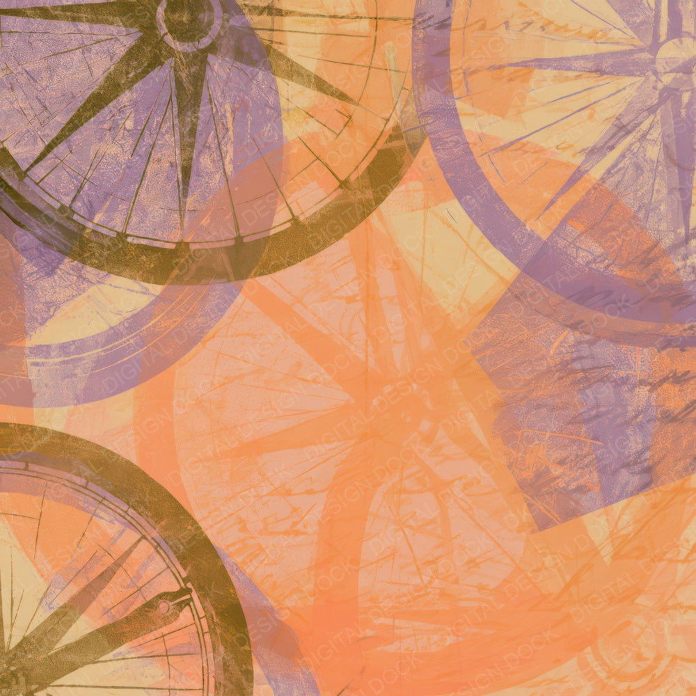 Screenprint Compass Tangerine Lavender Digital Paper Pack (DDD013451)
