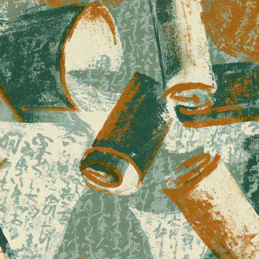 Screenprint Enchanted Scrolls Sage Ivory Digital Paper Pack (DDD013452)