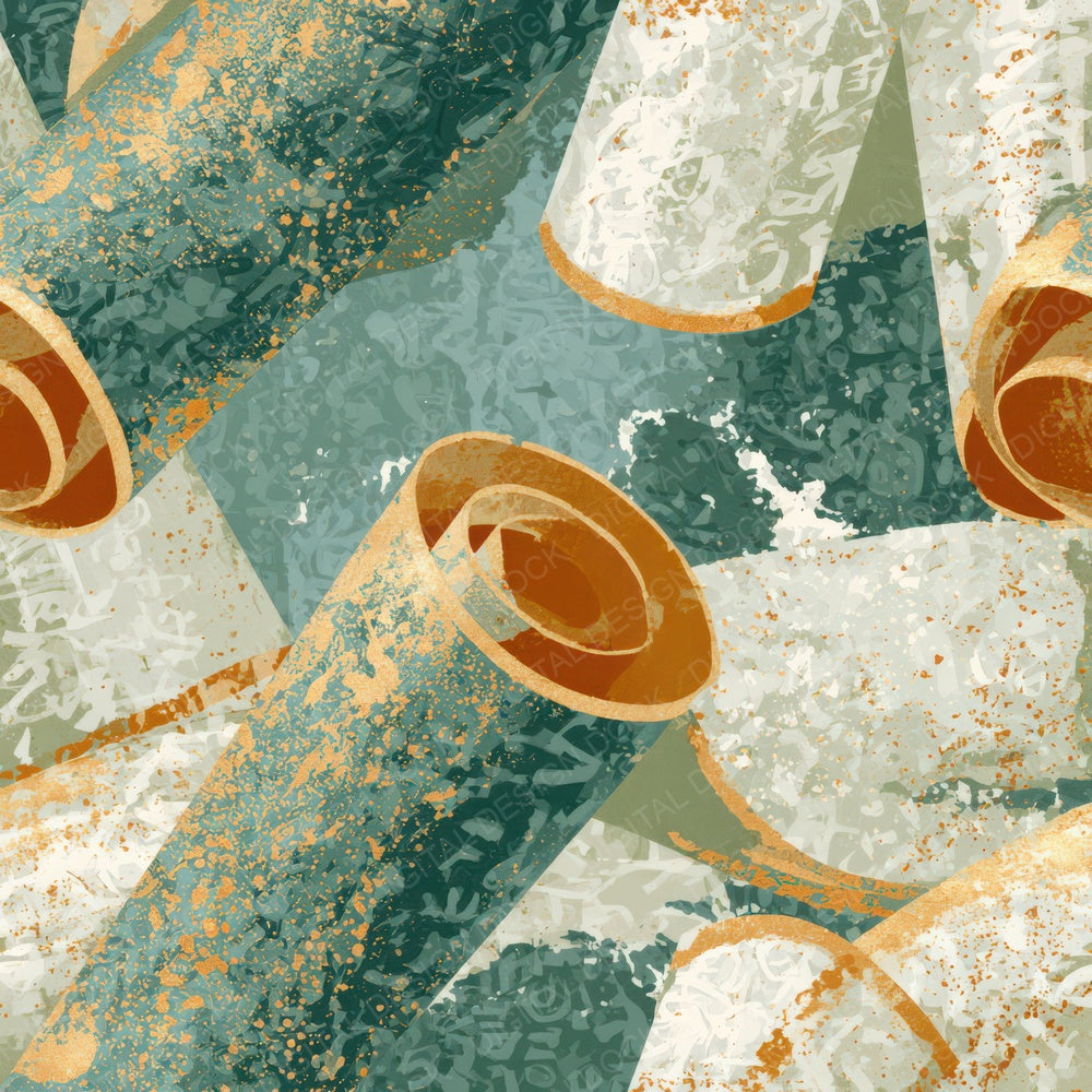 Screenprint Enchanted Scrolls Sage Ivory Digital Paper Pack (DDD013452)