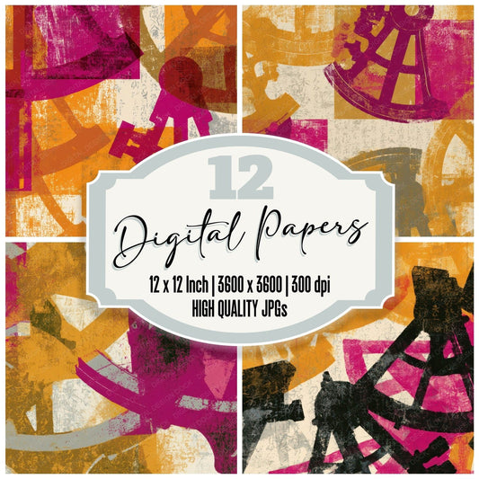 Screenprint Sextants Amber Magenta Digital Paper Pack (DDD013454)