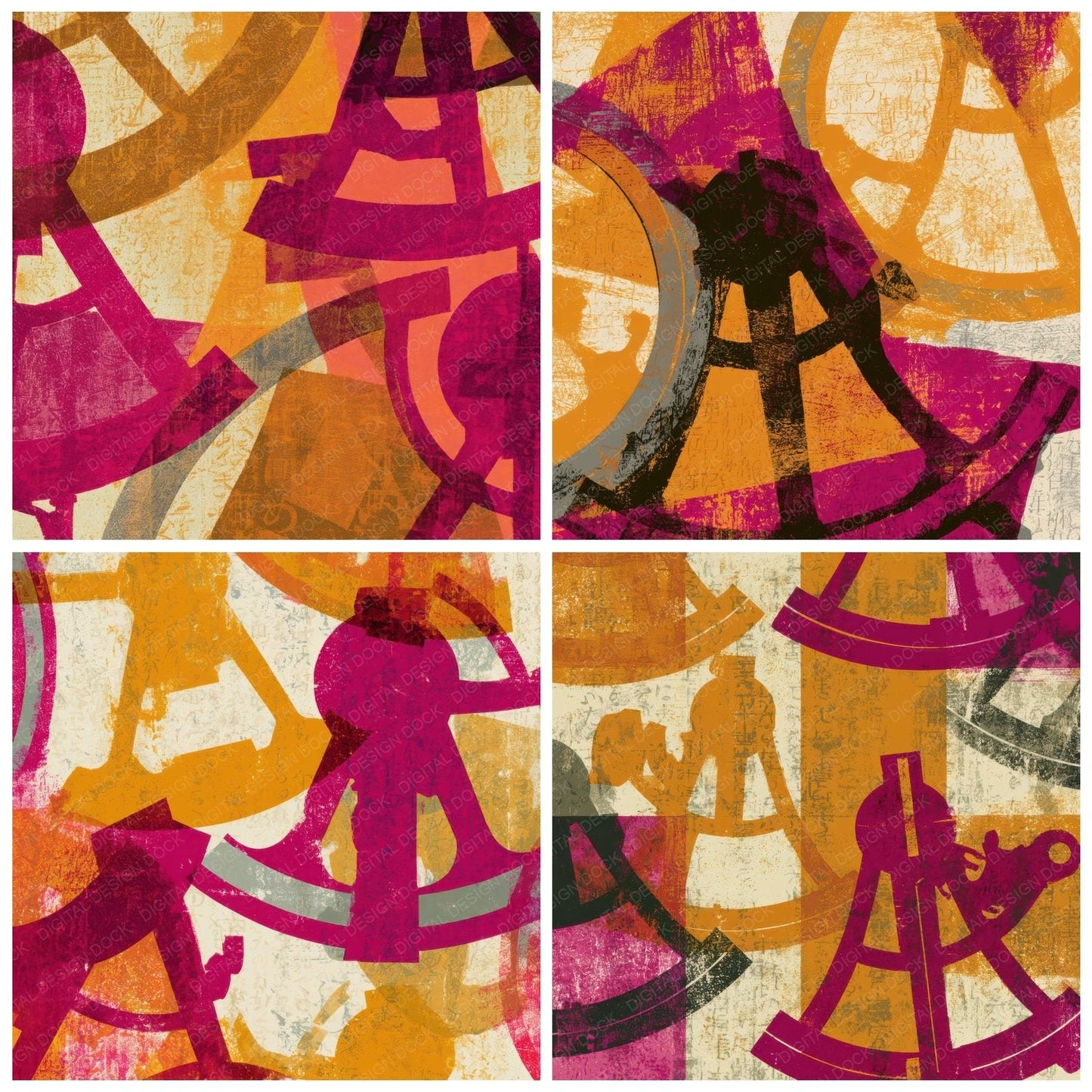 Screenprint Sextants Amber Magenta Digital Paper Pack (DDD013454)