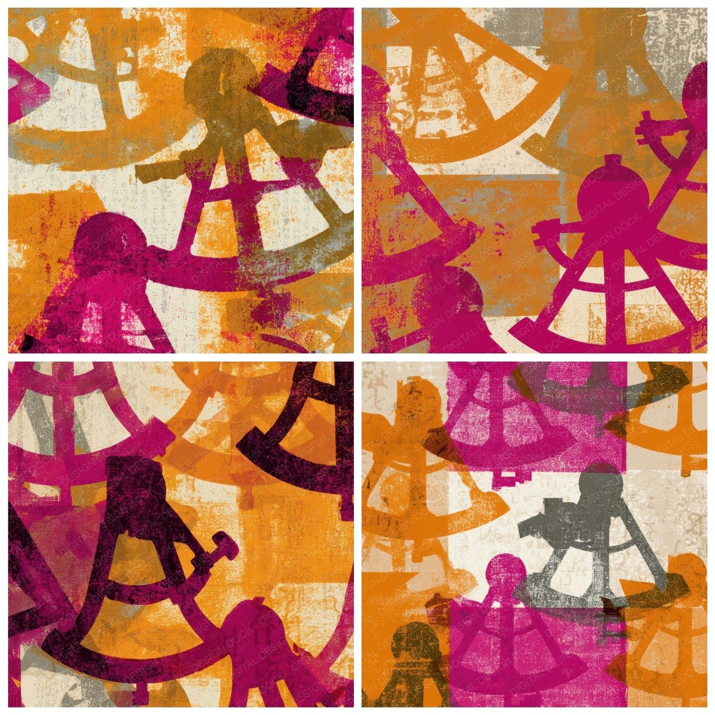 Screenprint Sextants Amber Magenta Digital Paper Pack (DDD013454)