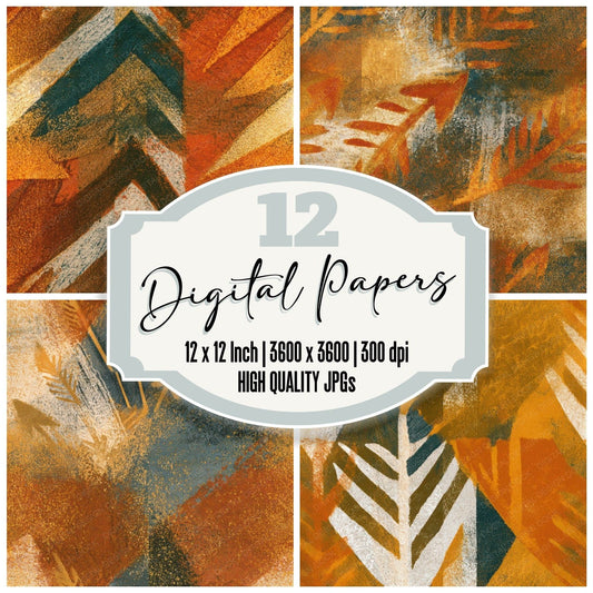 Woodblock Neon Arrows Oolong Seamless Digital Paper Pack (DDD013456)