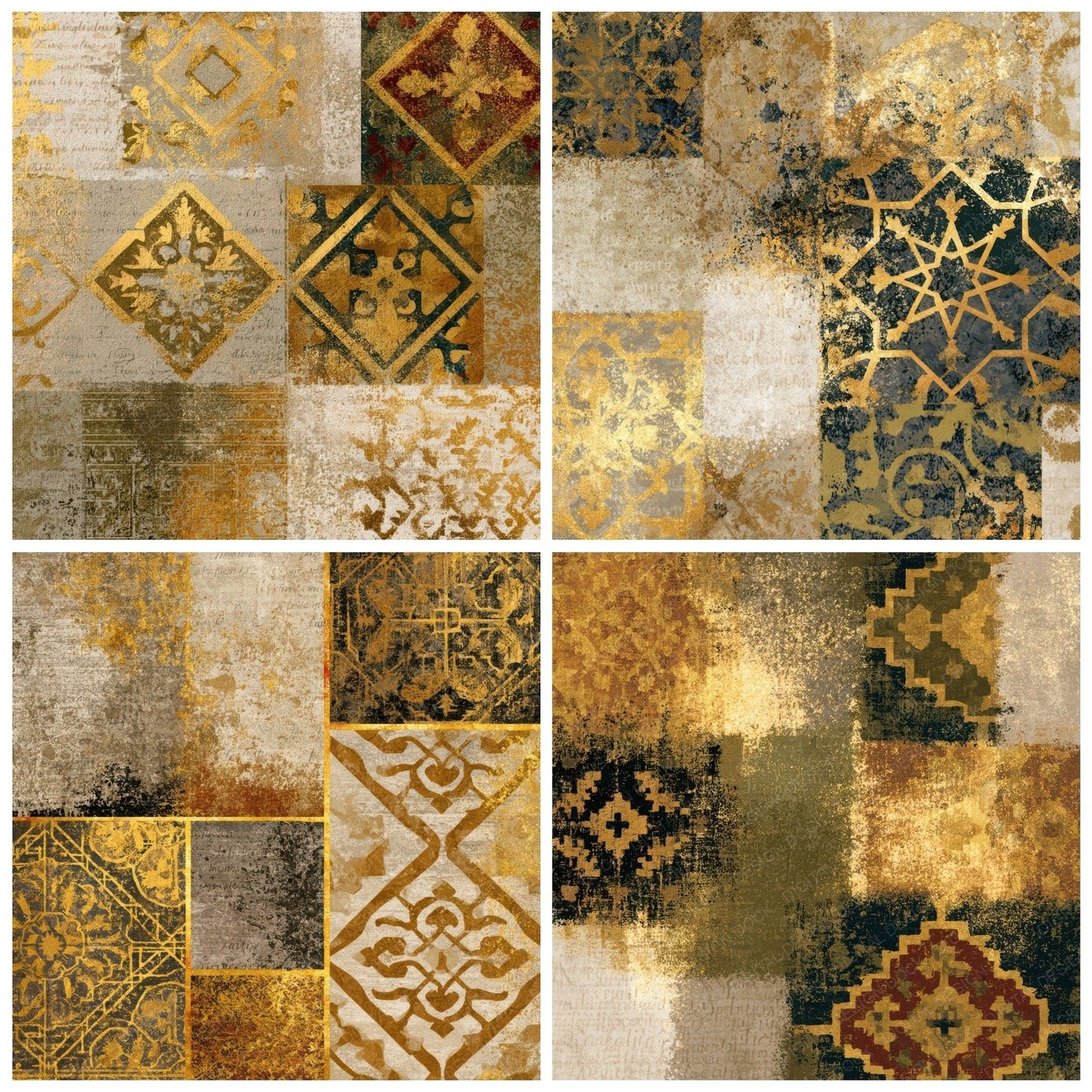X-ray Persian Rug Sepia Gold Digital Paper Pack (DDD013463)