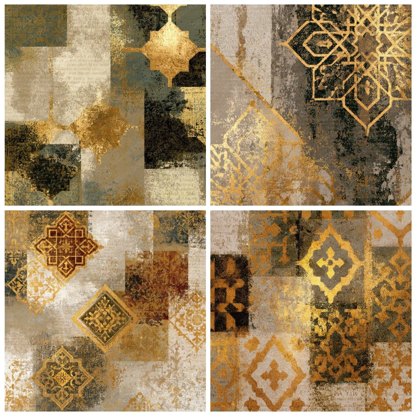 X-ray Persian Rug Sepia Gold Digital Paper Pack (DDD013463)