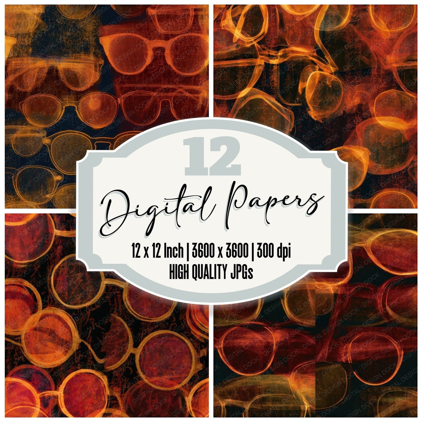 X-Ray Spectacles Oxblood Copper Seamless Digital Paper Pack (DDD013464)
