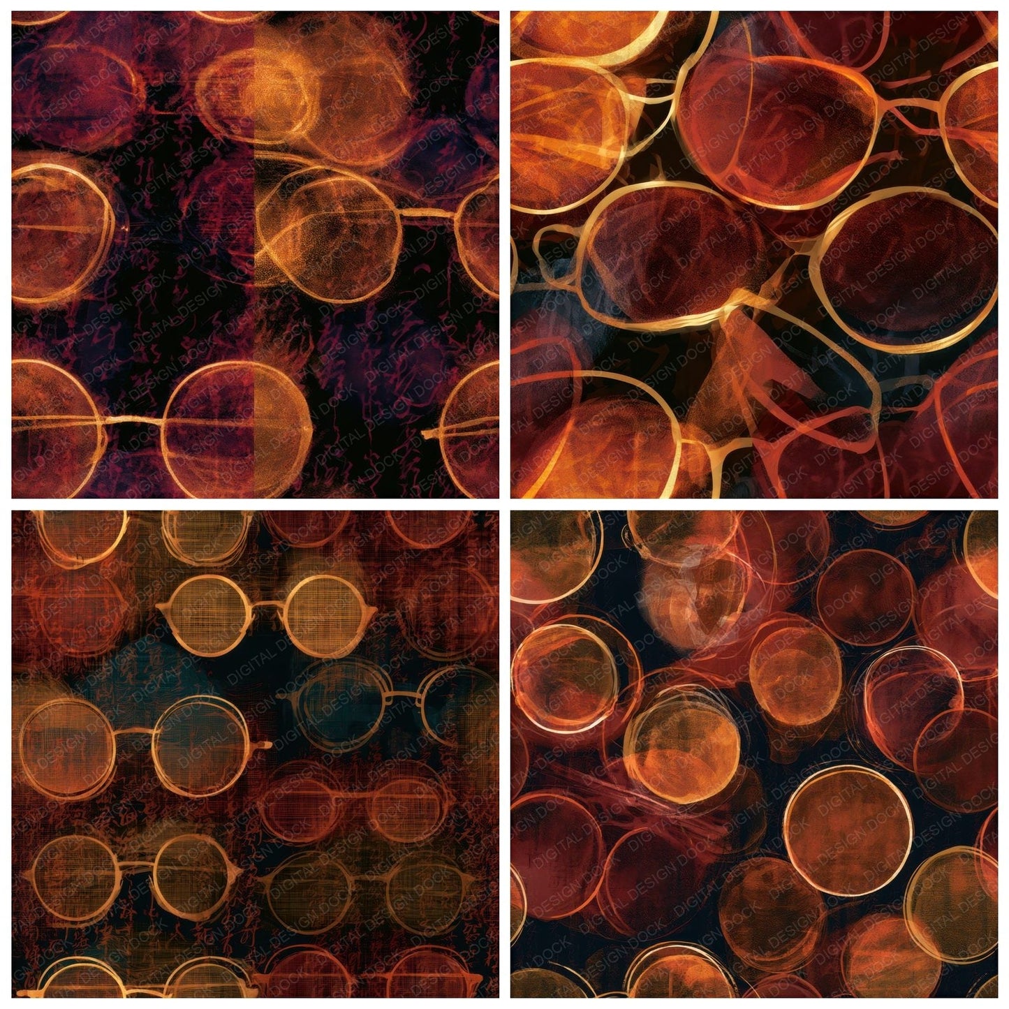 X-Ray Spectacles Oxblood Copper Seamless Digital Paper Pack (DDD013464)