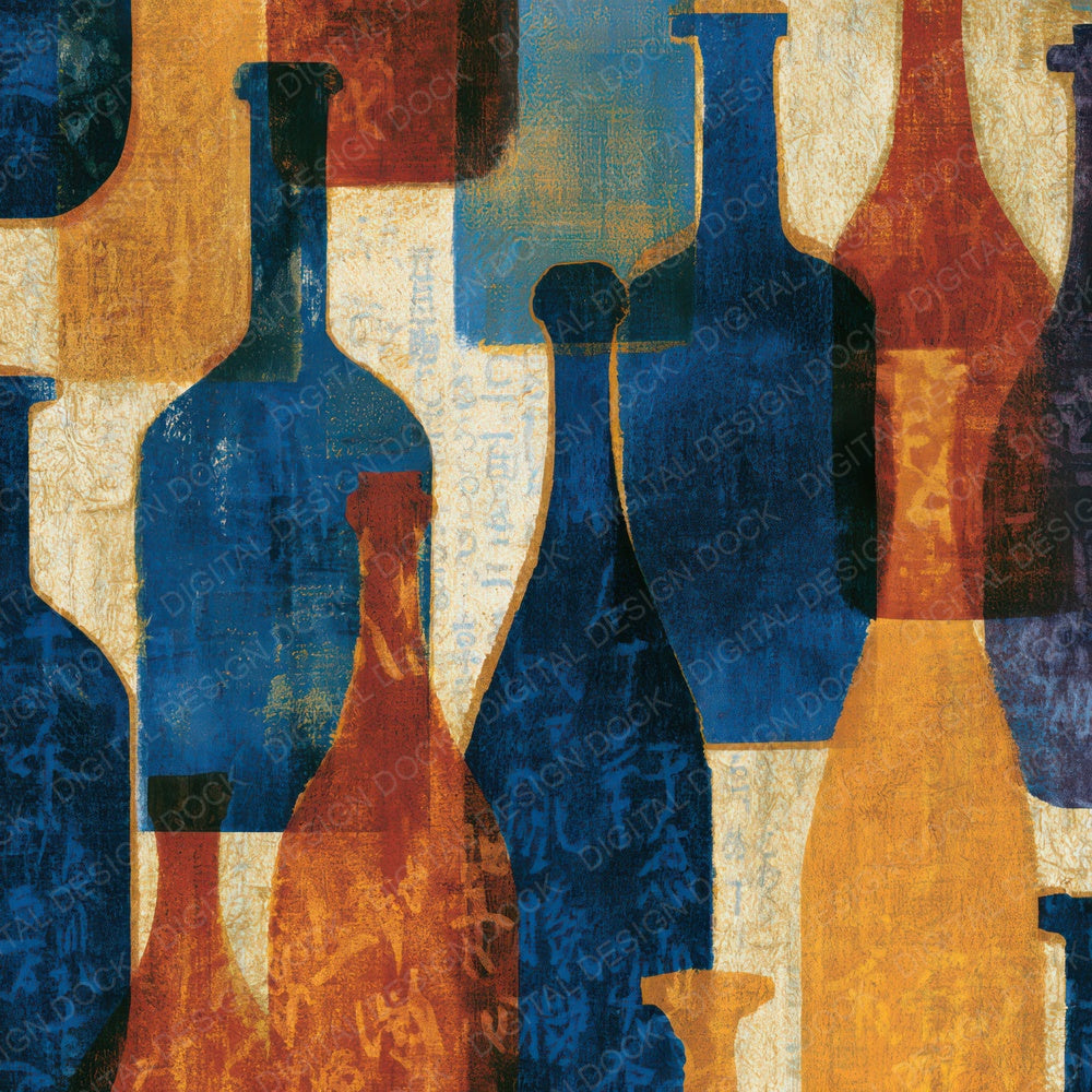 Cyanotype Bottles Indigo Sienna Digital Paper Pack (DDD013468)