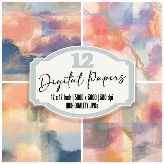 Egg Tempera Apricot Rose Tonal Seamless Digital Paper Pack (DDD013469)