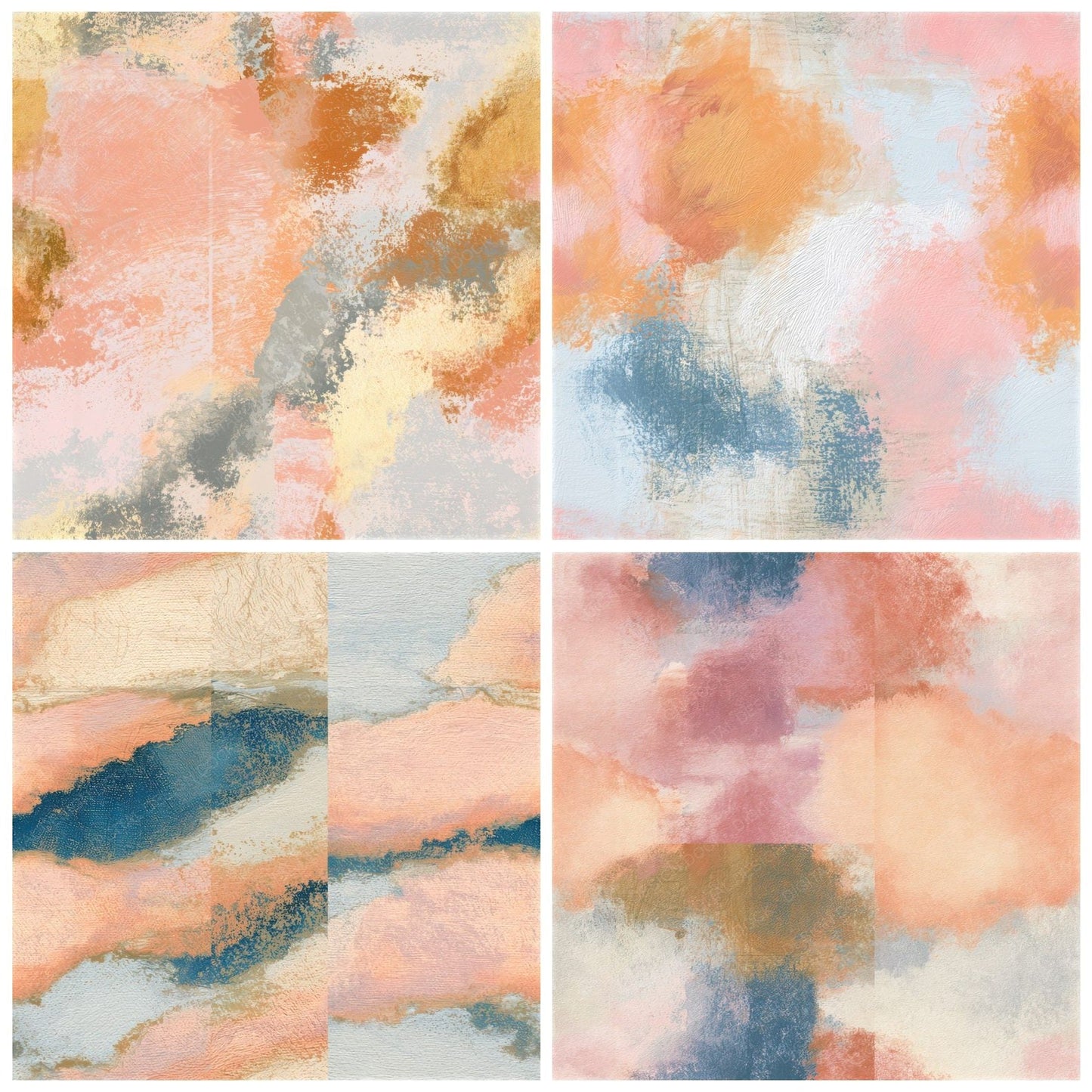 Egg Tempera Apricot Rose Tonal Seamless Digital Paper Pack (DDD013469)